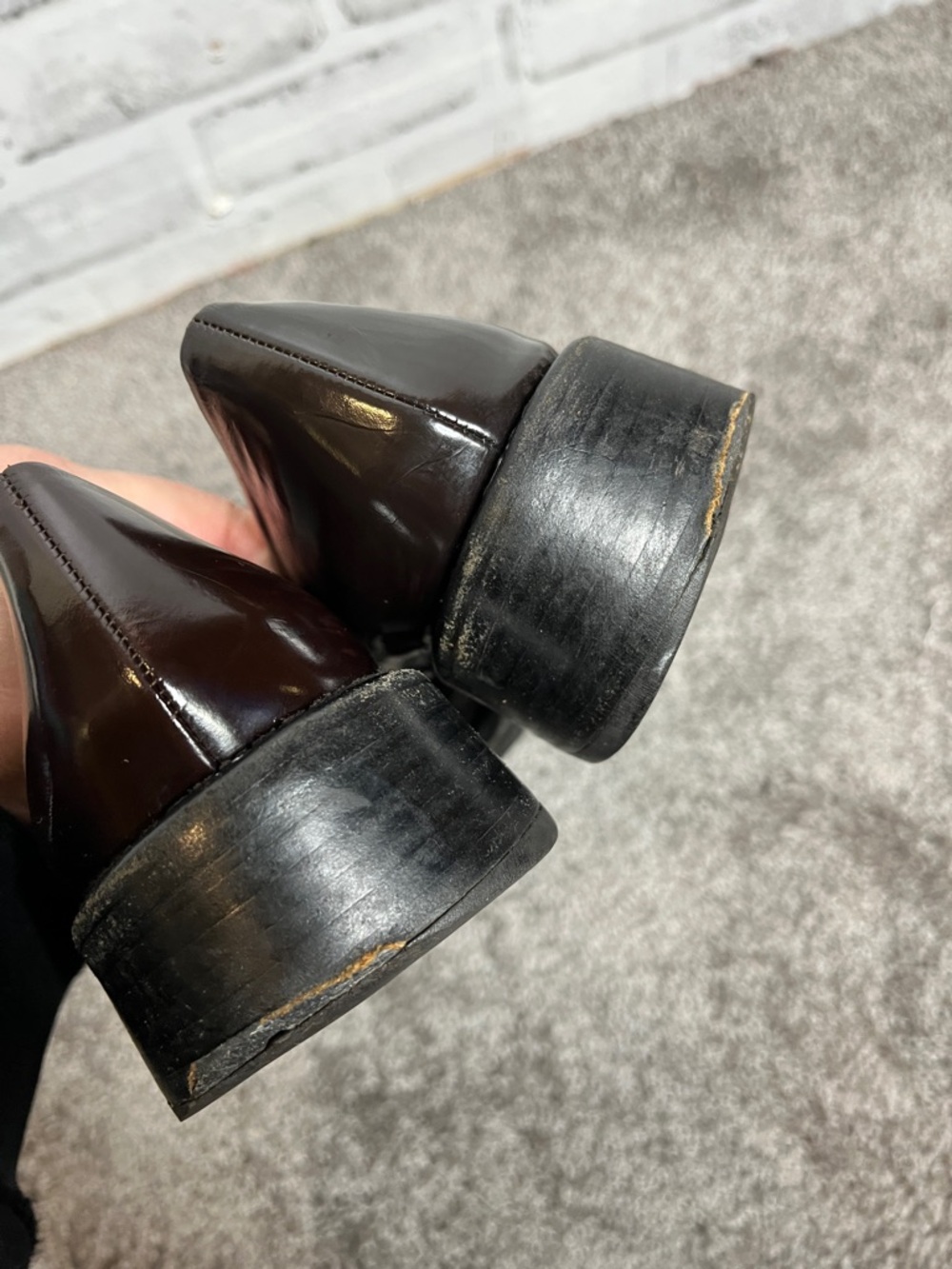 Prada brown patent buckle loafers - Picture 10 of 12